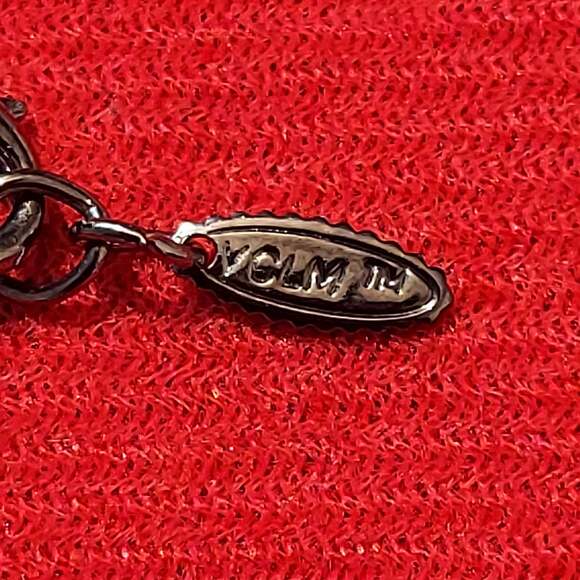 VCLM™ Victorian Style Blue Rhinestones and Dark Green Beads 7" Bracelet - Picture 2 of 2